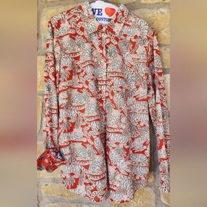 Red and White Patterned Shirt